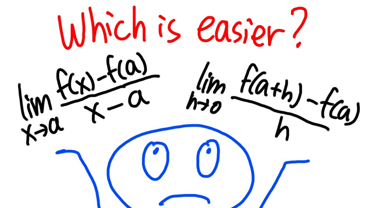 Which definition of the derivative is easier?
