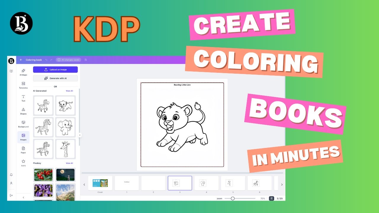 How to create Coloring Books for Amazon KDP in MINUTES with AI (BooksGenie.ai Tutorial)