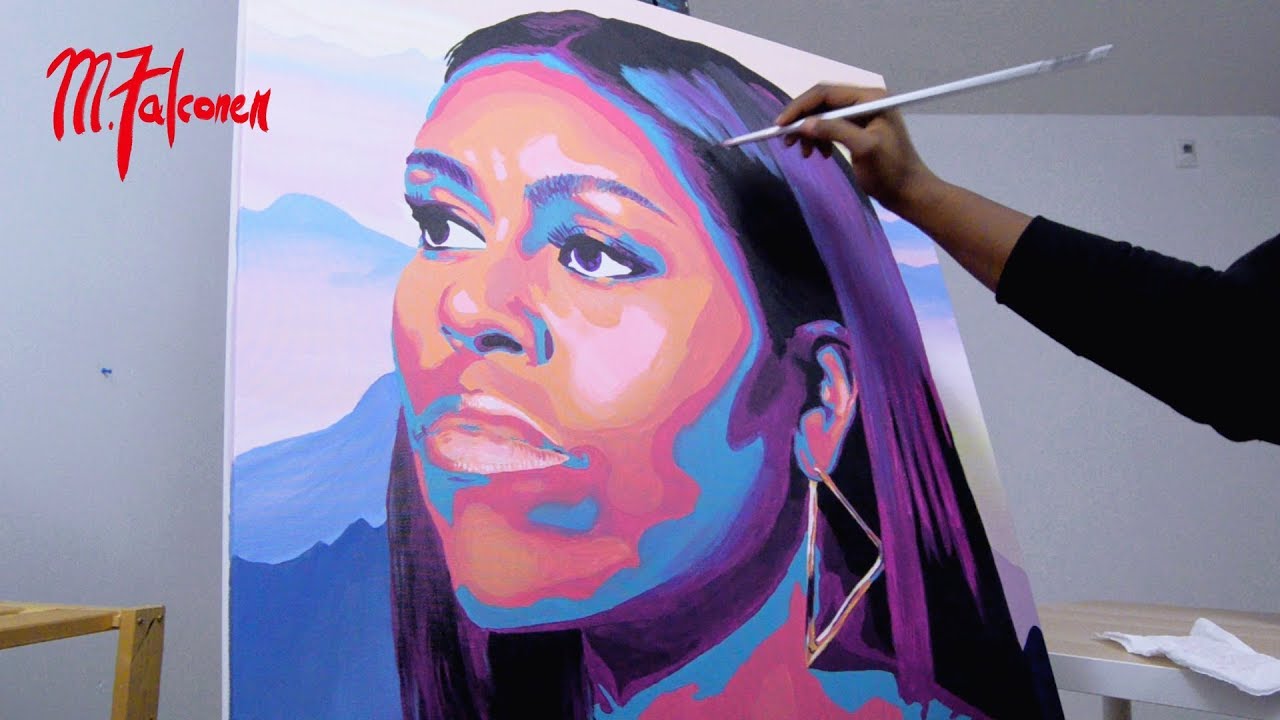Michelle Obama Pop Art | Time Lapse Painting | M.Falconer