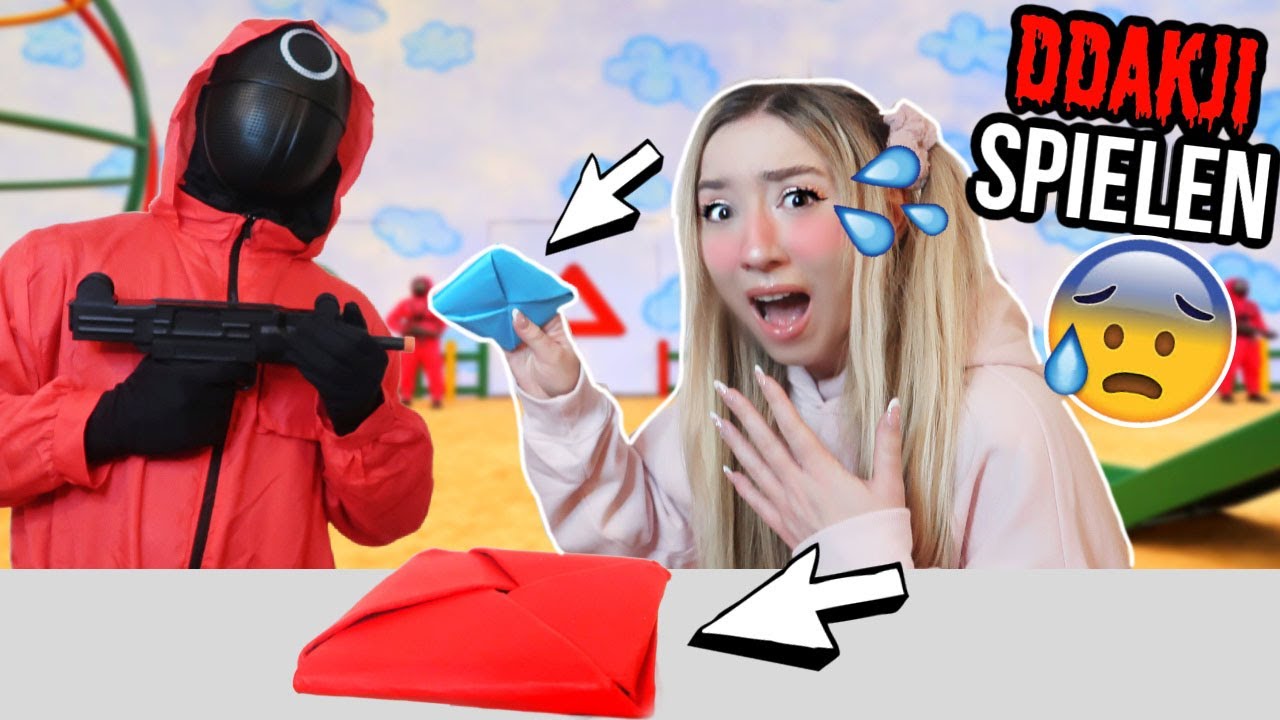 DDAKJI SPIEL in real life gegen roten SQUID GAME 2 Wächter nachts  (mein Youtubekanal wird gelöscht)