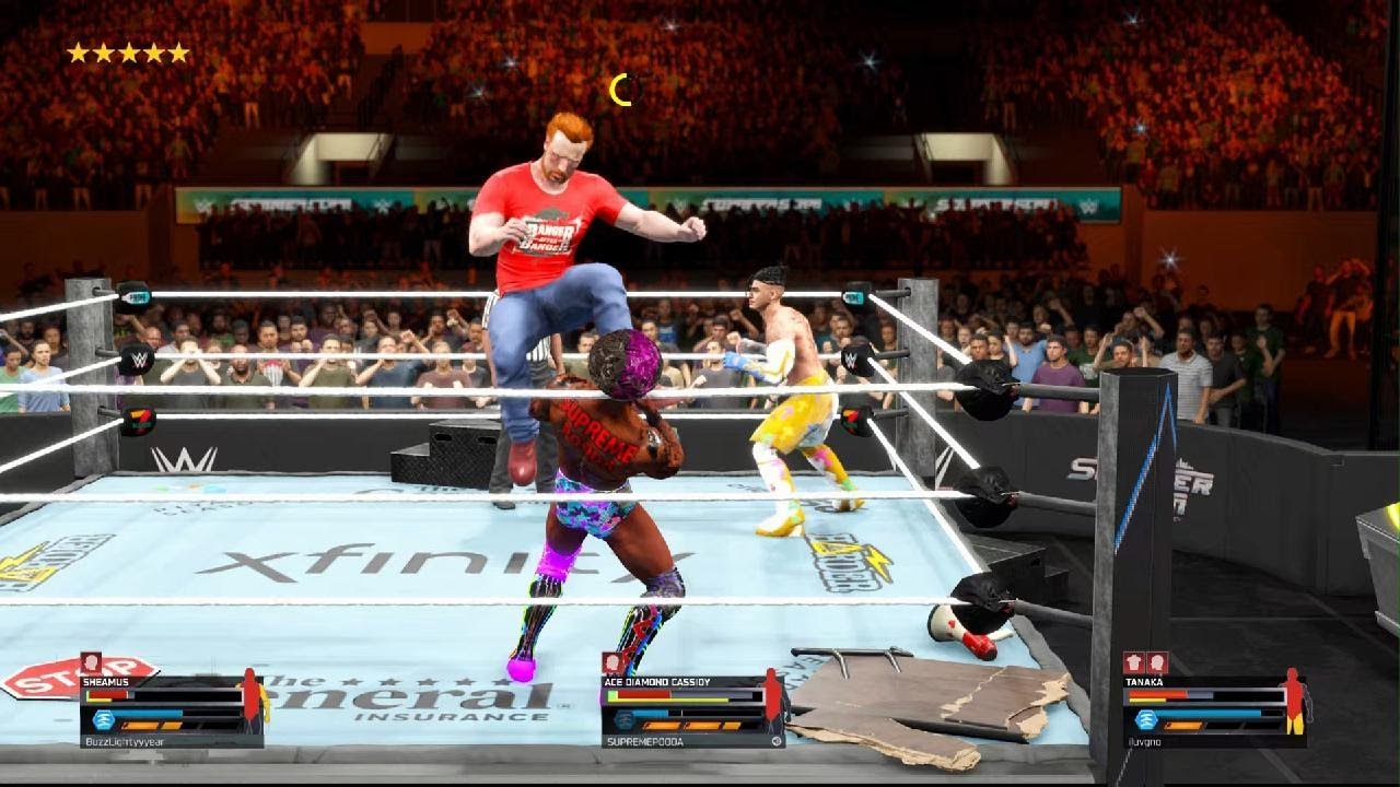 WWE 2K25 Sheamus vs Tanaka vs Ace Diamond Cassidy Extreme Rules Triple-Threat Match Online