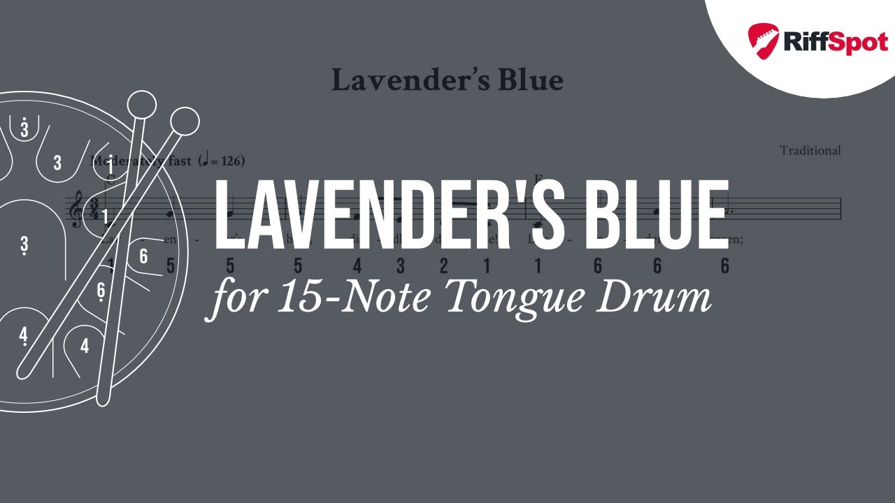 Lavender's Blue 15-Note Tongue Drum Sheet Music