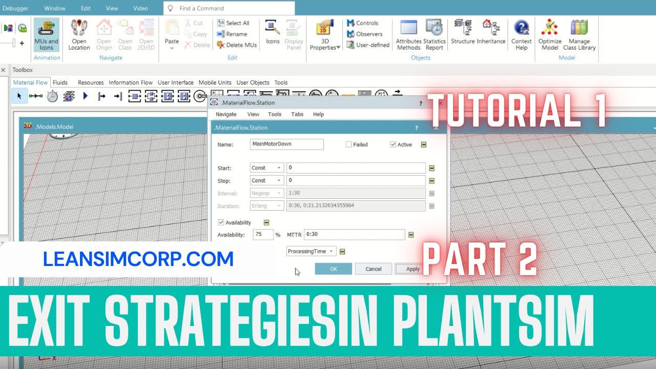 Stations in Flexsim | Exit Strategies | Plantsim tutorial | tecnomatix plant simulation | part 02