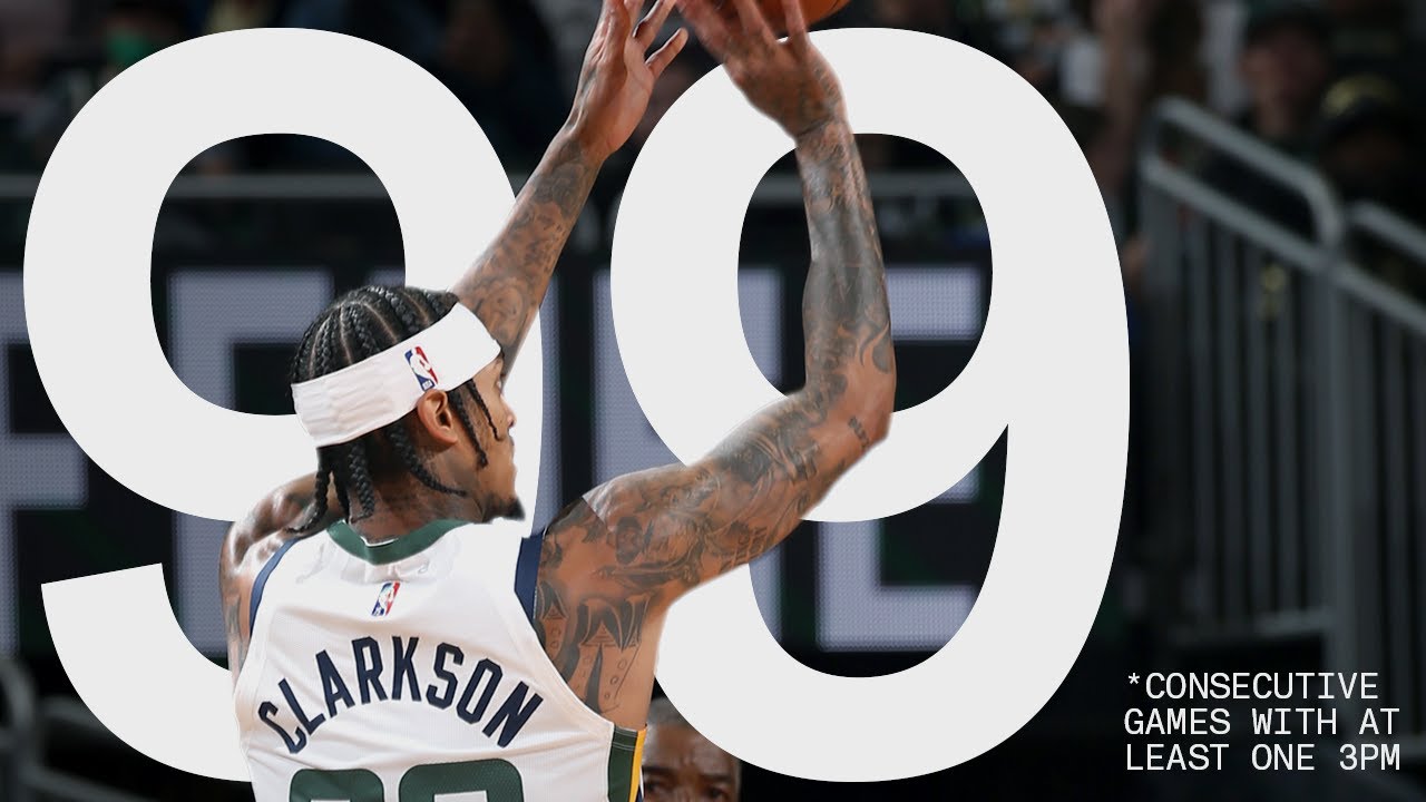 THE STREAK! 🔥 Jordan Clarkson makes a 3 in 99 consecutive games | UTAH JAZZ