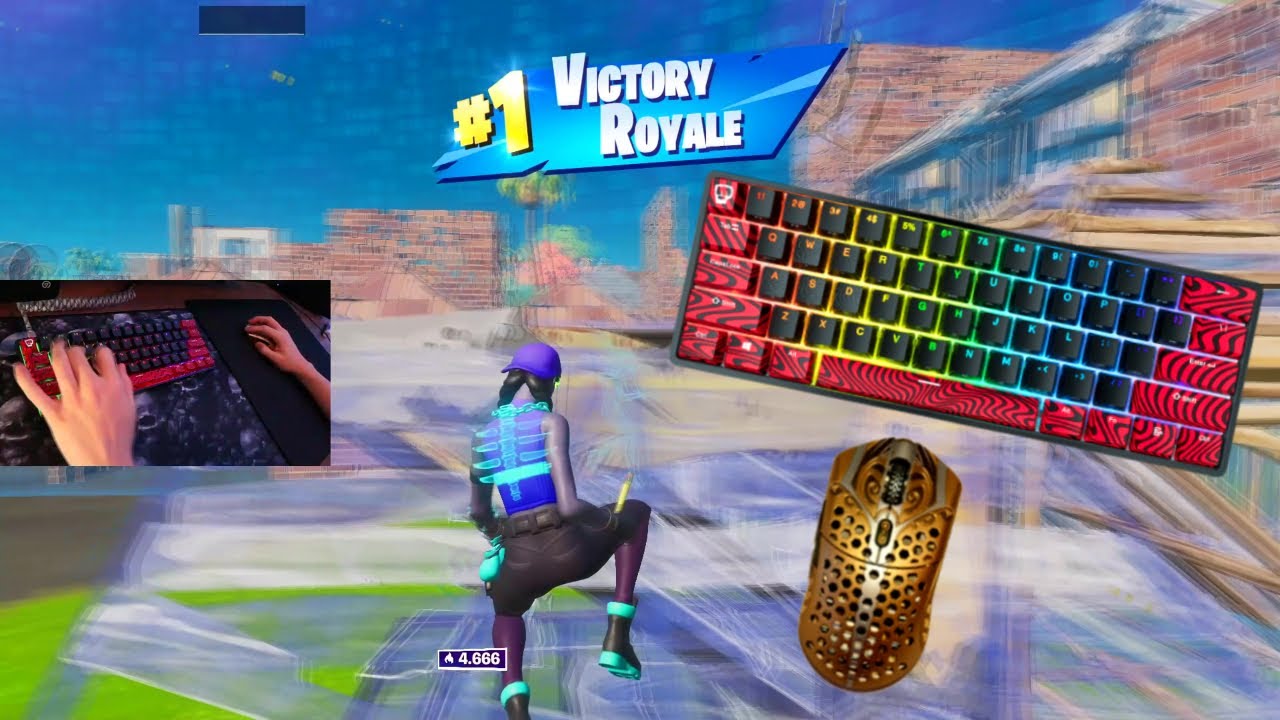 Pewdiepie Keyboard ASMR Chill🤩Satisfying Gameplay Keyboard Fortnite 390 FPS Smooth 4K