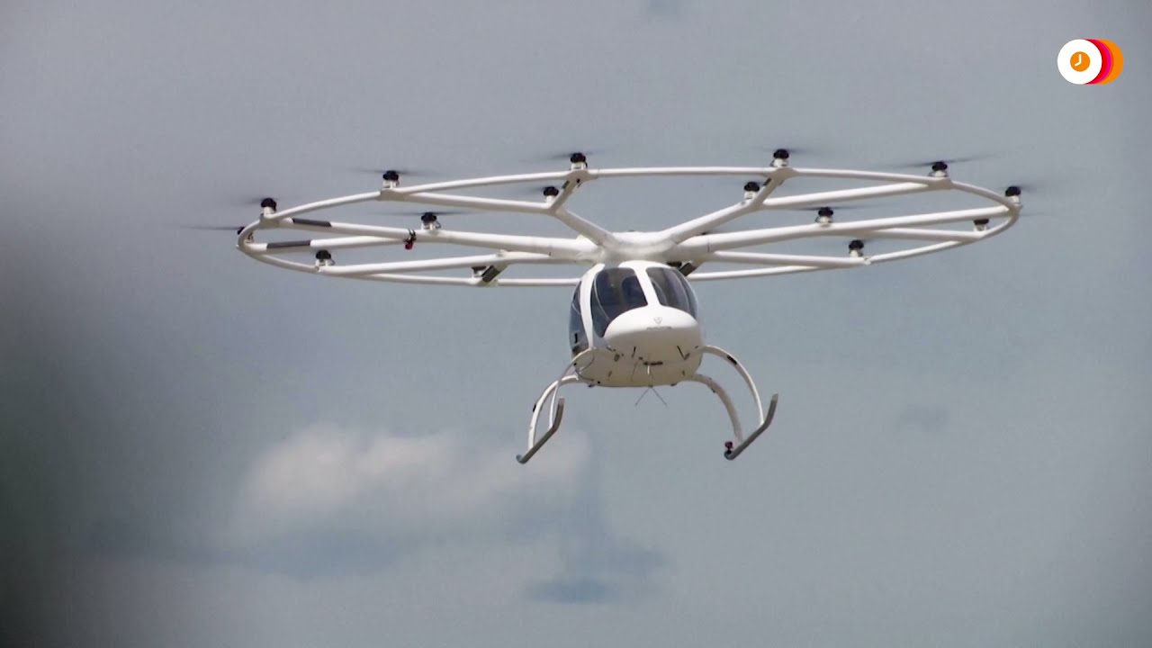 Volocopter's air taxi flies near Paris