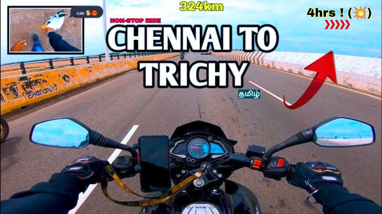 Chennai to trichy ❤ non-stop | solo ride😎| chill climate🥶 with my NS (buddy)🖤 #tamil