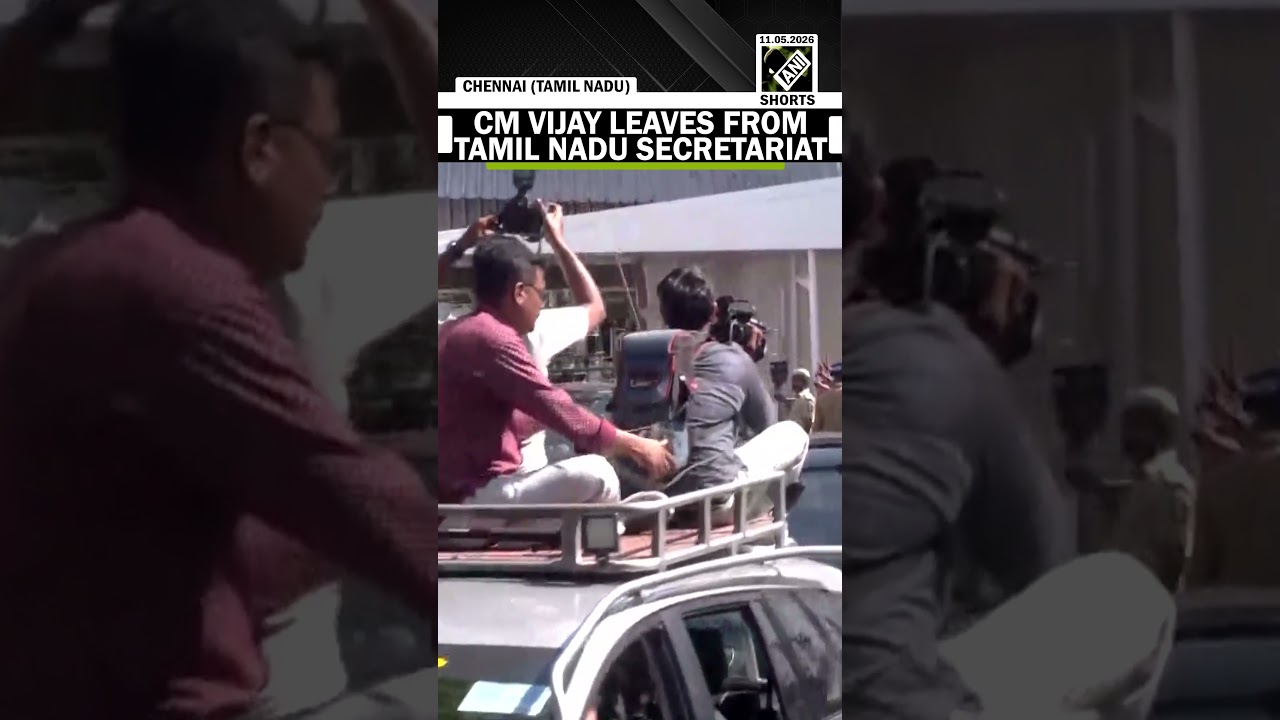 Tamil Nadu CM Vijay leaves from Tamil Nadu Secretariat in Chennai
