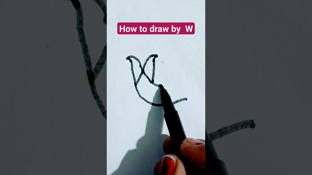 How to draw by W. #aforapple #trending #alphabet #bforball #shortvideo #funny #drawing #art #reels