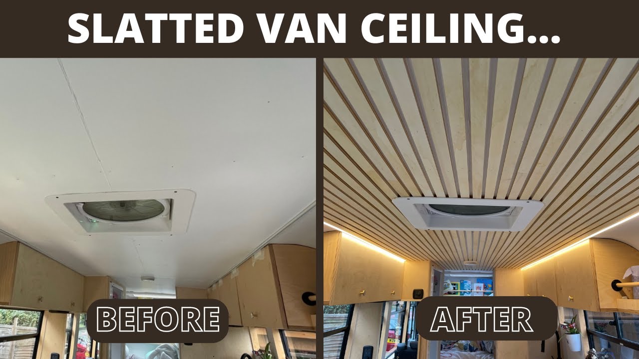 Simple Van Upgrade: Slatted Wooden Ceiling + LED Lights