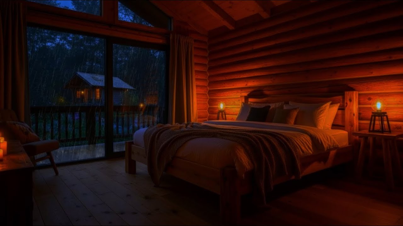 🌨 Relaxing Rain Sounds | climb into bed and feel the rain by the window