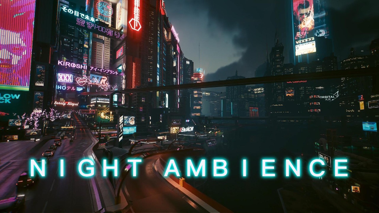 [4K] 𝘗𝘶𝘳𝘦 𝘕𝘪𝘨𝘩𝘵 𝘊𝘪𝘵𝘺 𝘈𝘮𝘣𝘪𝘦𝘯𝘤𝘦 🌃 | No Music, Raw Game Sounds | Path Tracing Ultra