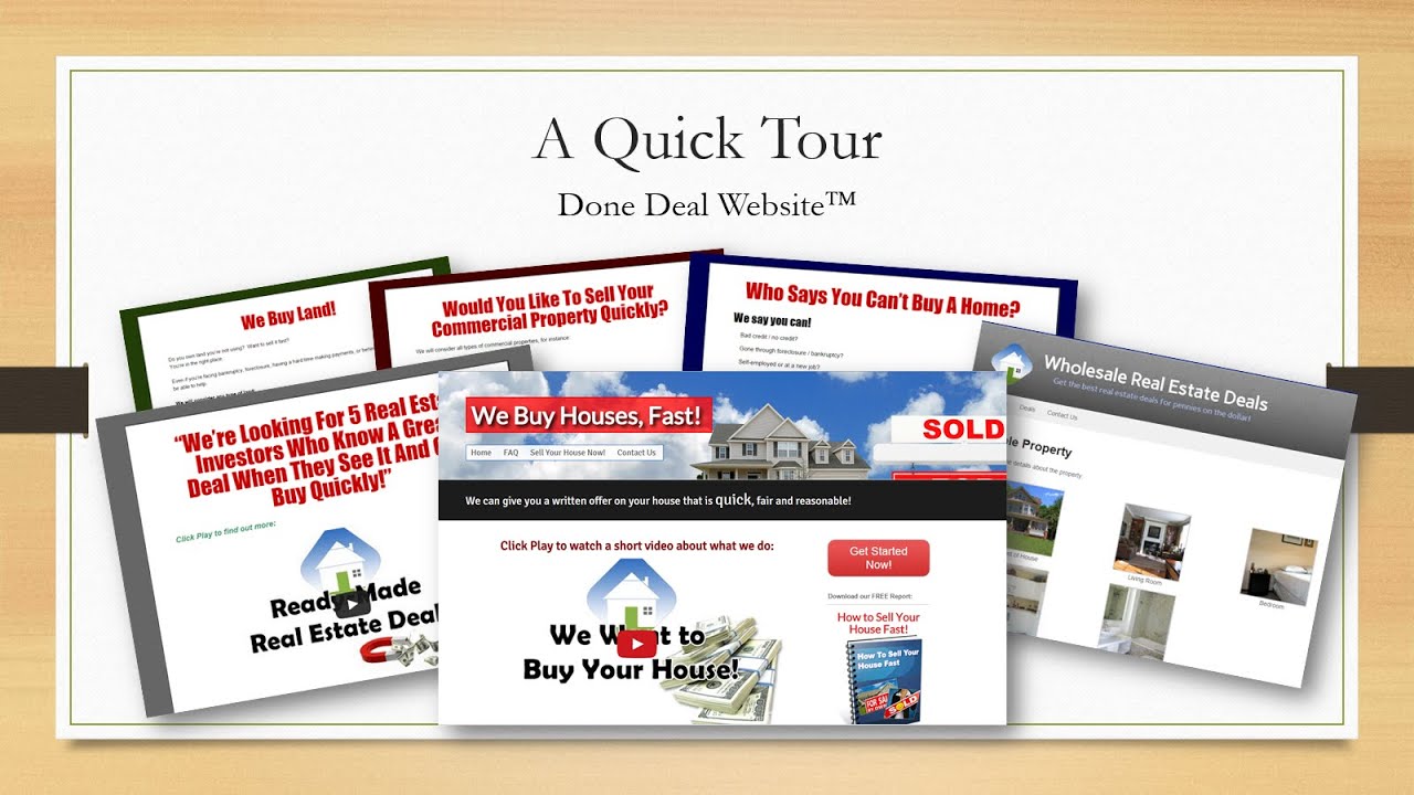 Real Estate Investor Websites - Motivated Seller, Wholesale Buyer and more