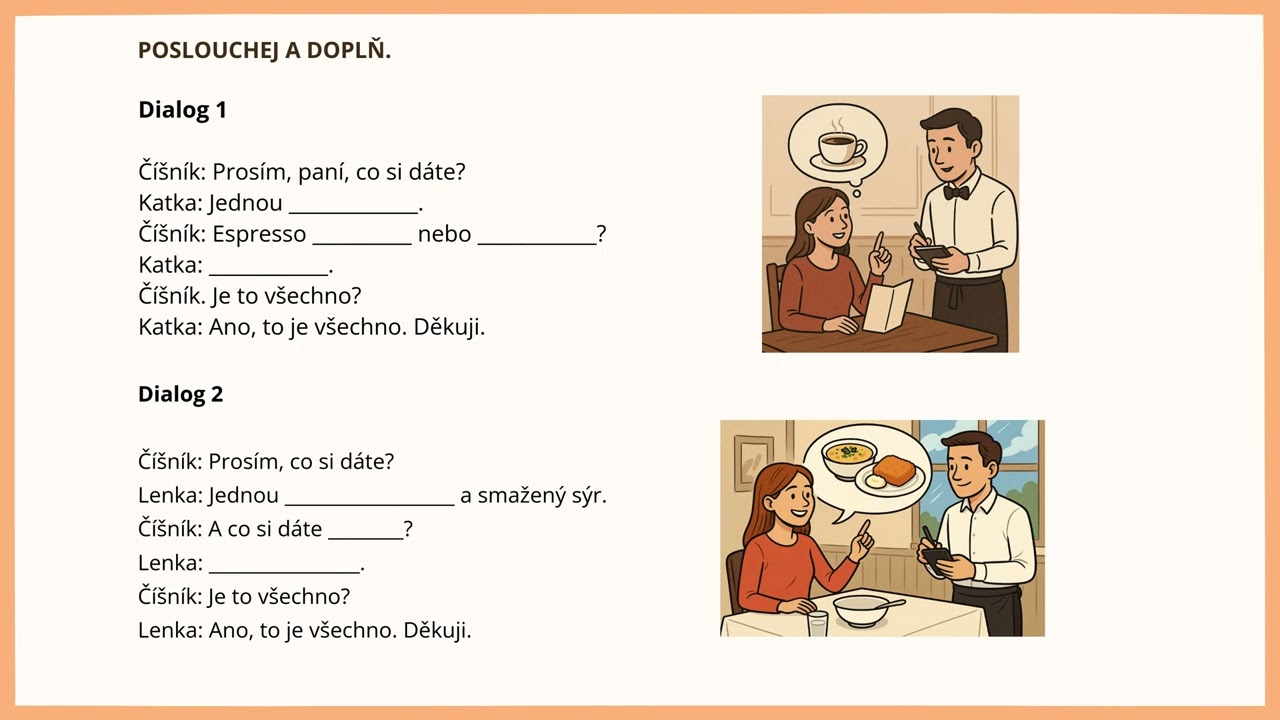 V restauraci (Czech for foreigners)
