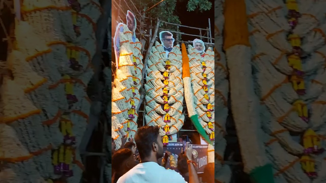 VidaaMuyarchi festival starts in ARUNA theatre Srirampuram Team AK Volunteers Karnataka Ajith fans