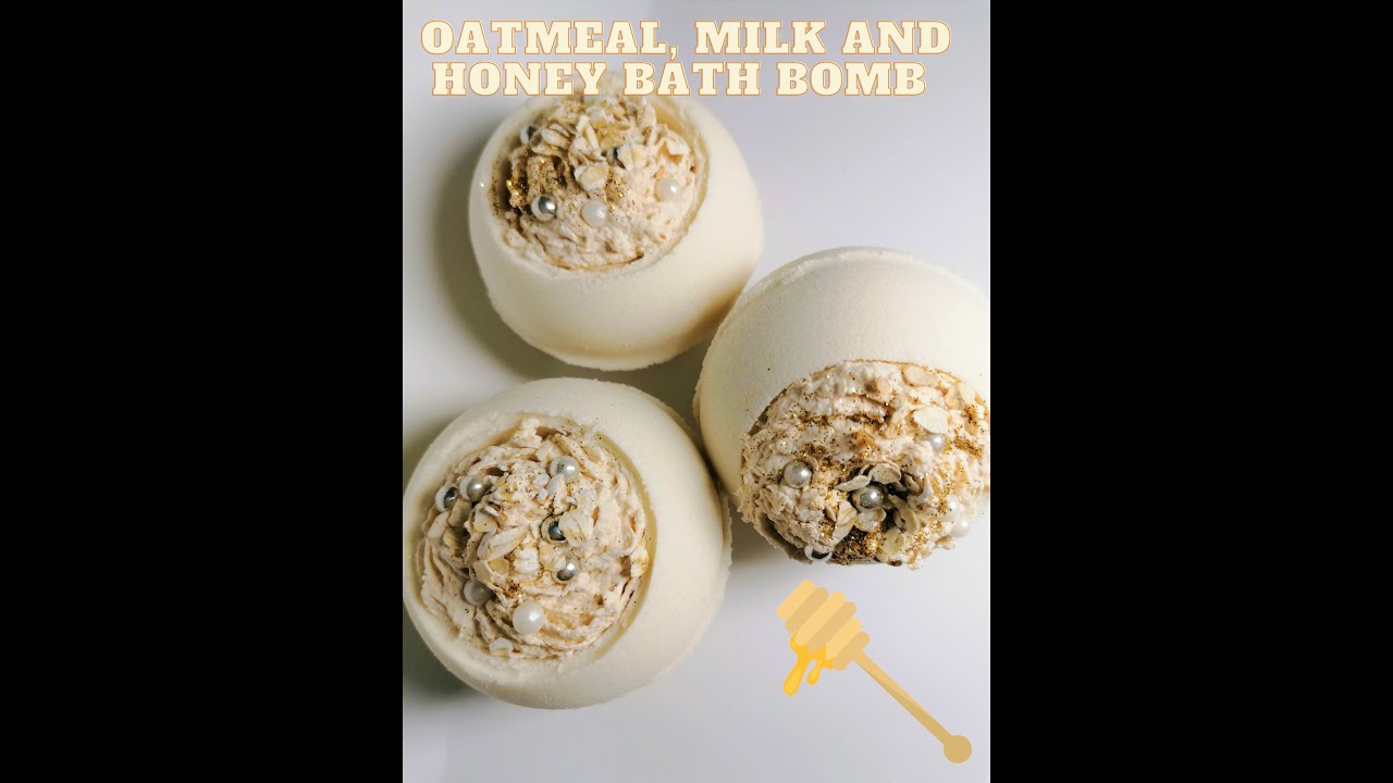 Oatmeal, Milk and Honey bath Bombs || How to Make Bath Bombs with an Indent for the Frosting