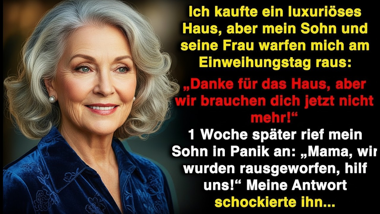 Ich kaufte ein Luxushaus, aber mein Sohn und seine Frau warfen mich am Einweihungstag einfach raus!