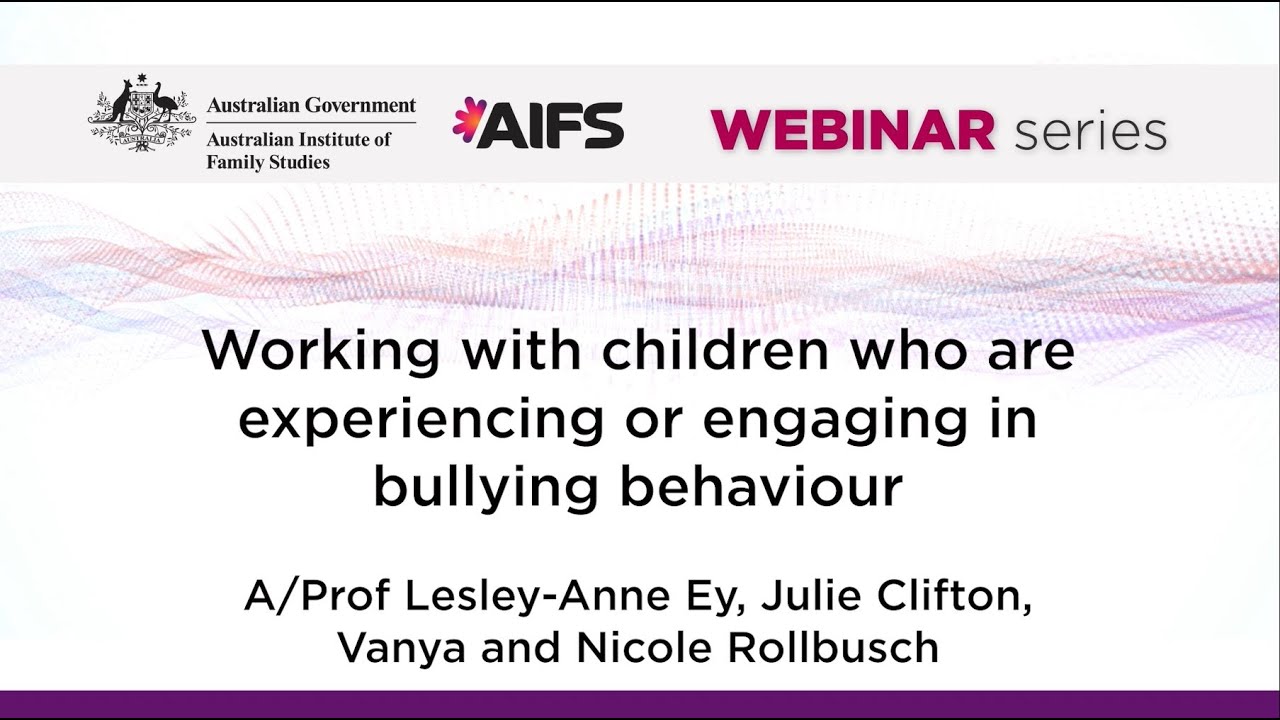 Working with children who are experiencing or engaging in bullying behaviour
