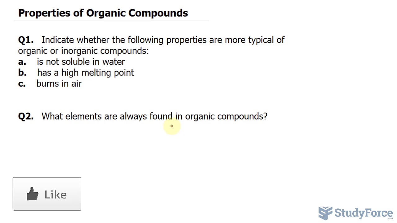 Properties of Organic Compounds