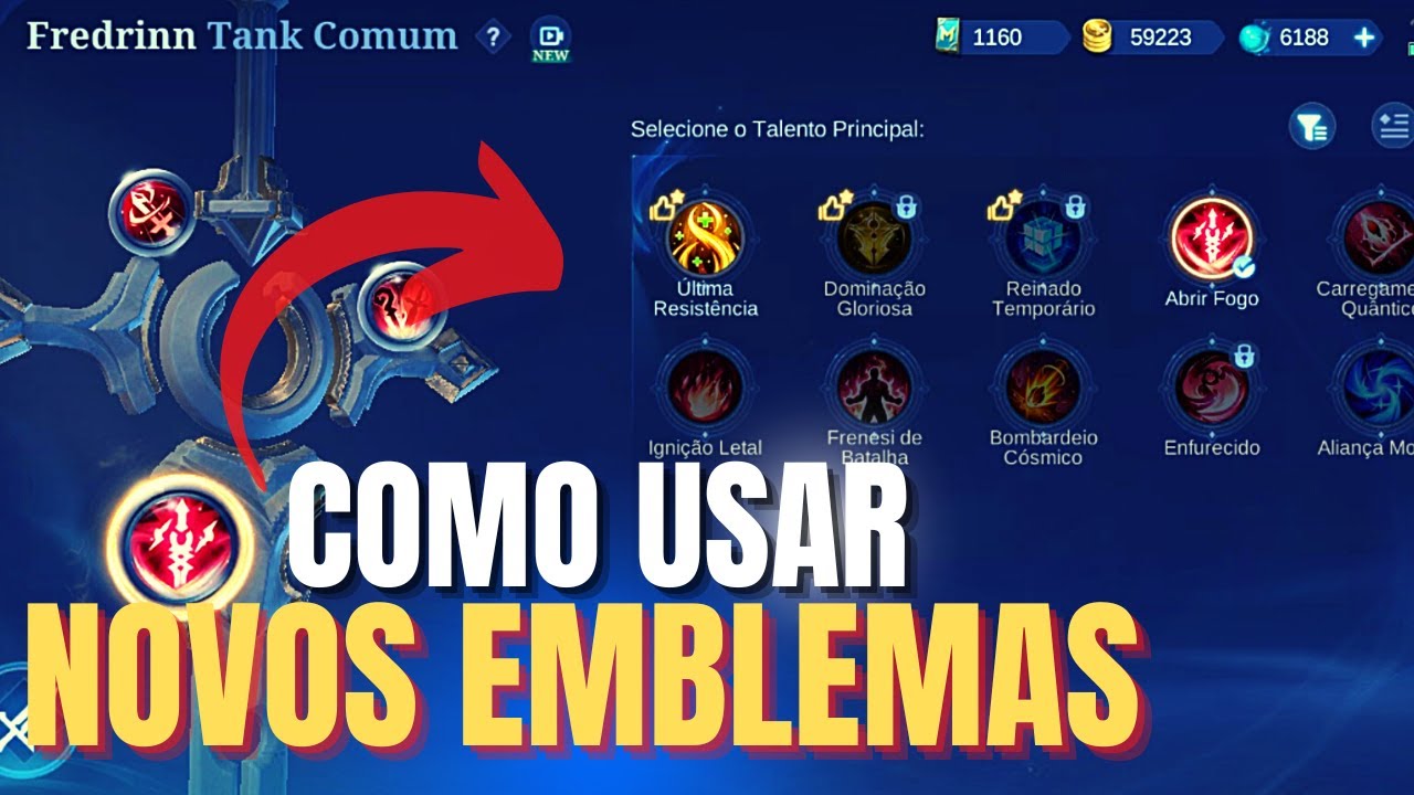 COMO USAR OS NOVOS EMBLEMAS MOBILE LEGENDS DE FORMA FACIL