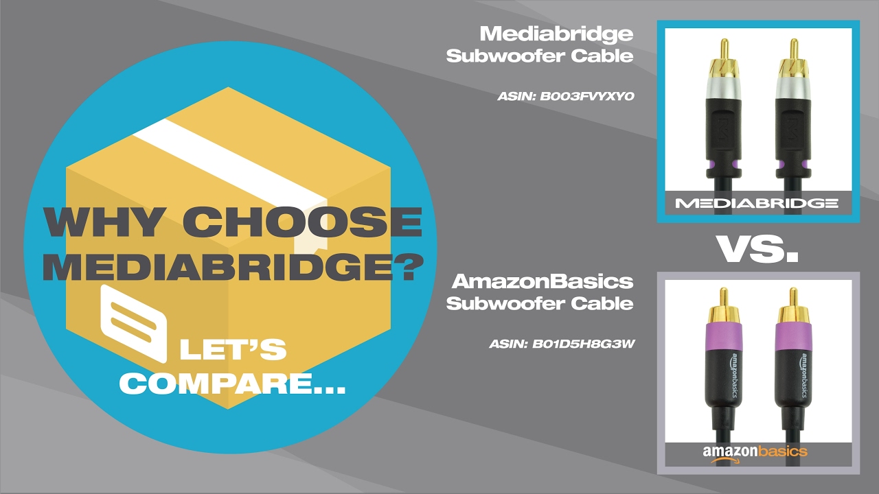 AmazonBasics Subwoofer Cable vs Mediabridge Subwoofer Cable