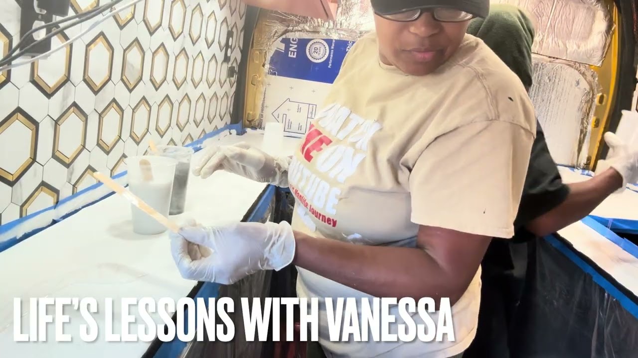 Van Build Vlog || Ms Pauline Helps me DIY Epoxy Countertops 