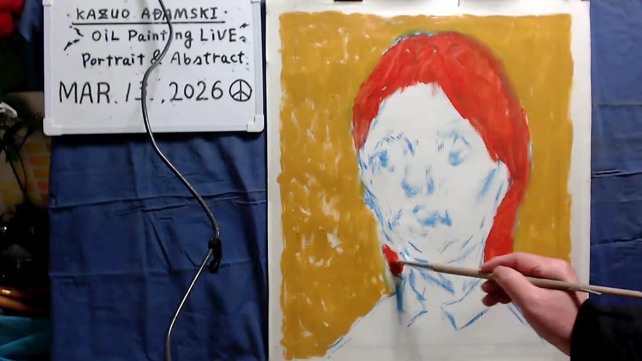 Oil painting  portrait day 1  op1654-1 [LIVE]--  
