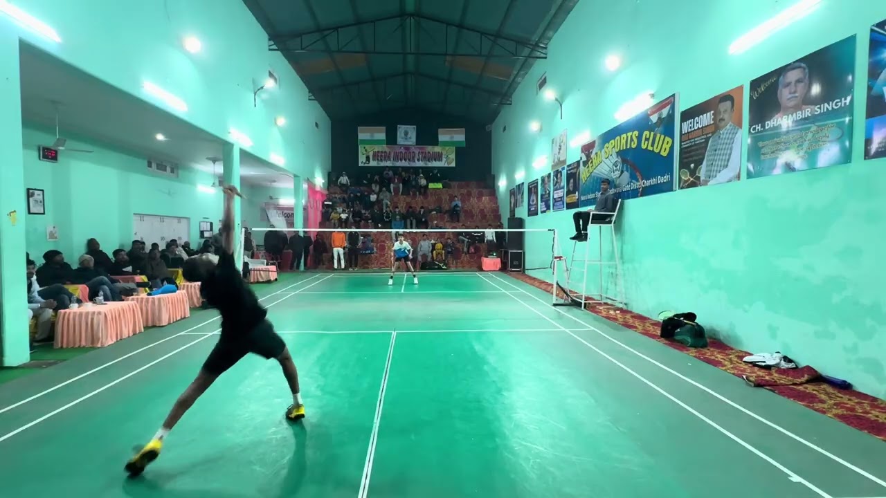 Naksh phogat vs ateeq U.P #badminton #charkhi #dadrinews  #great #match 