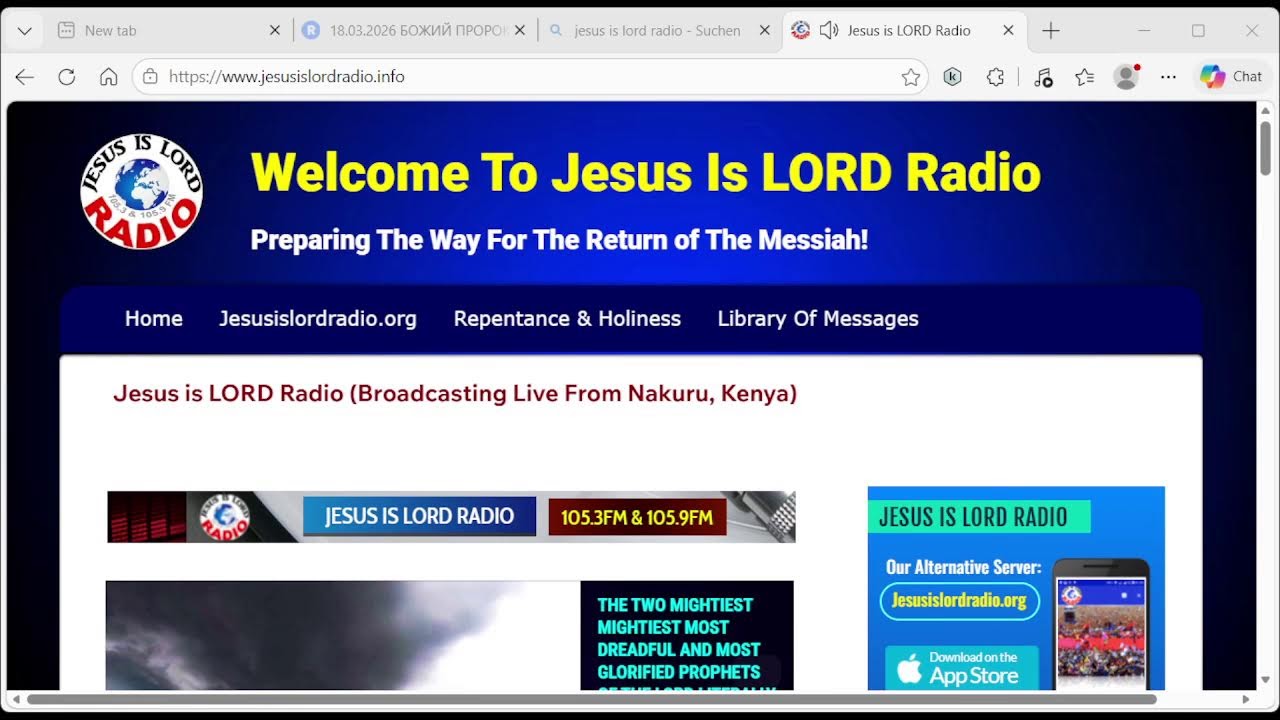 18.03.2026 БОЖИЙ ПРОРОК В ПРЯМОМ ЭФИРЕ НА WWW.JESUSISLORDRADIO.INFO