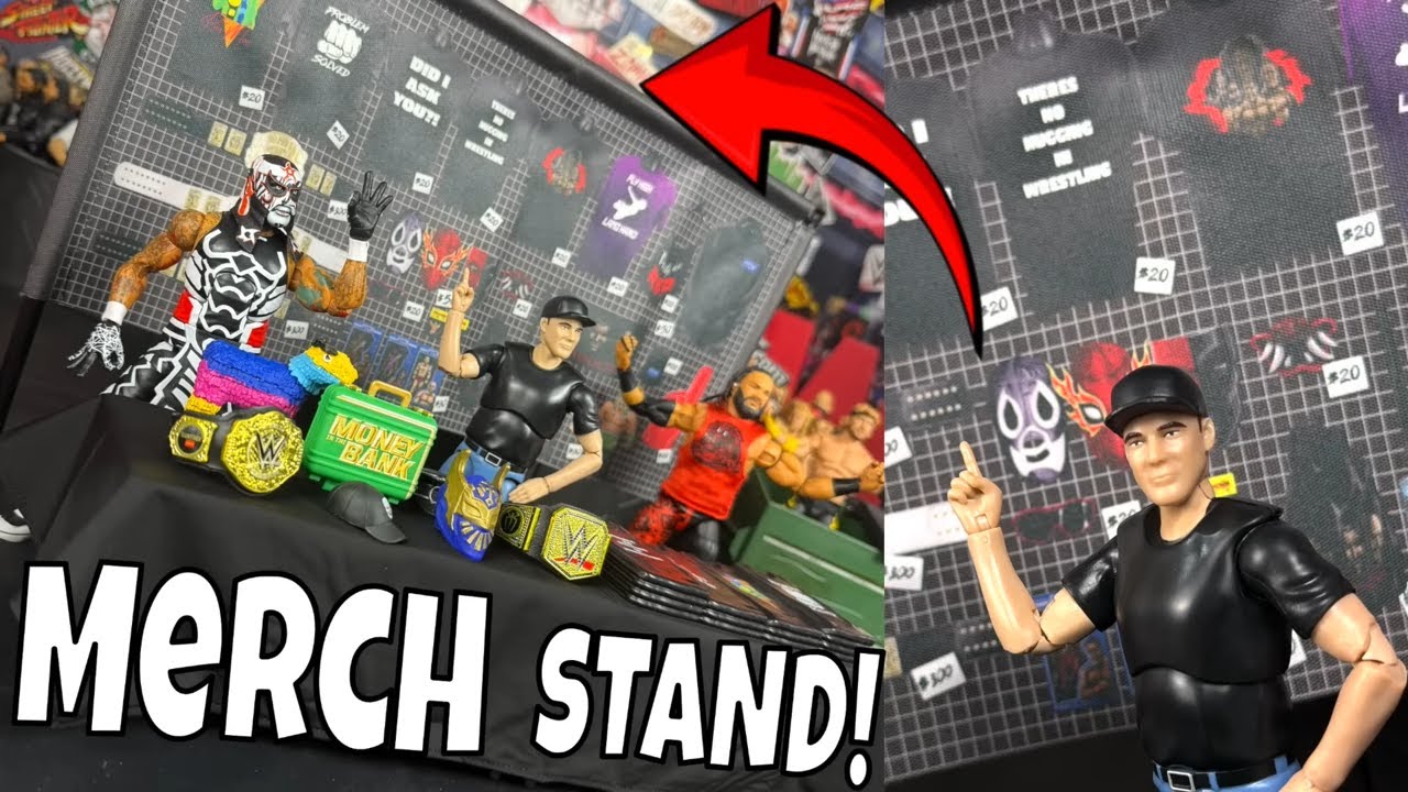 WWE Action Figure MERCH STAND PLAYSET!