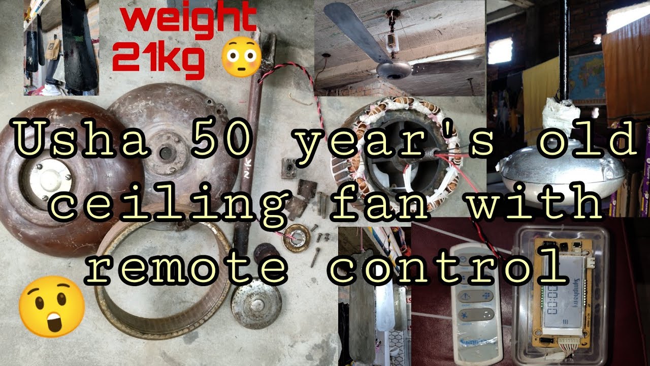 Usha old ceiling fan coil winding & installing New model remote control #cellingfan #remotecontrol