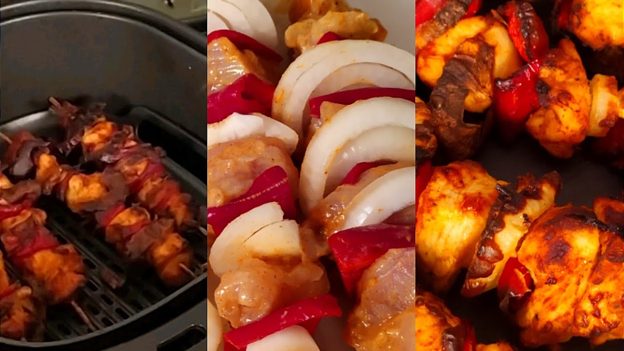 Szaszłyki z kurczaka Air Fryer frytkownicy beztłuszczowej 🍢🌶️🐥🧅 Grillowane w kuchni