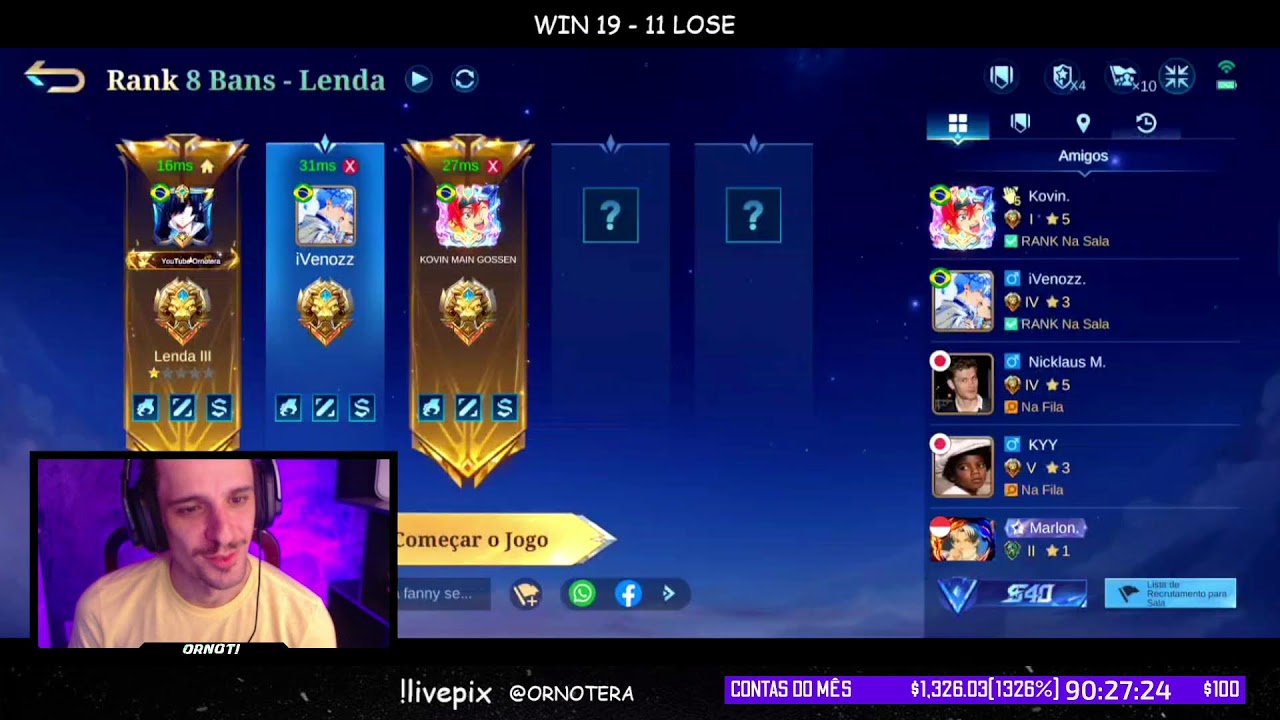 🔴 LIVE INFINITA / DIA #3 - Rushando Global🔴 NEW SEASON & PATCH 🔴 Mobile Legends