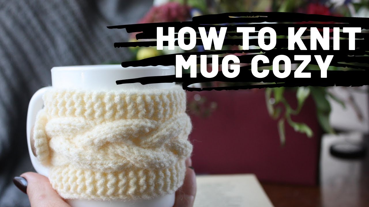 How to knit mug cozy, knitting tutorial