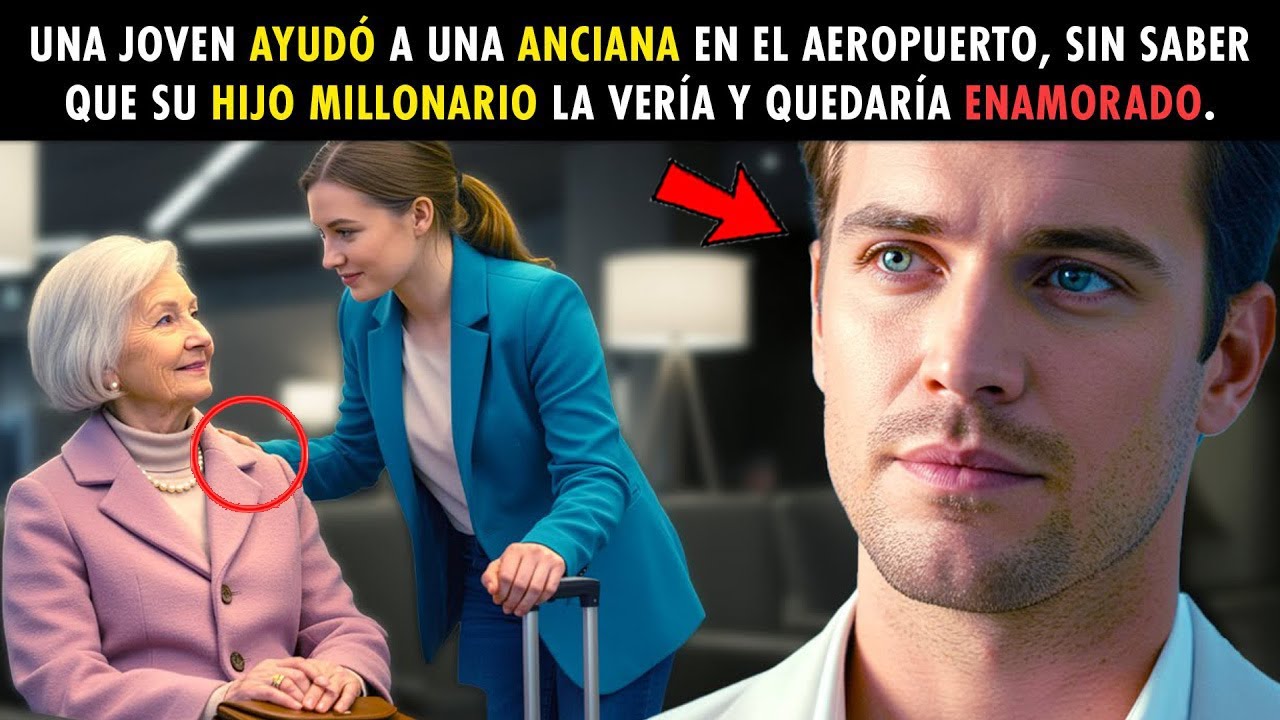 UNA JOVEN AYUDÓ A UNA ANCIANA EN EL AEROPUERTO, Y SU HIJO MILLONARIO SE ENAMORÓ DE ELLA!