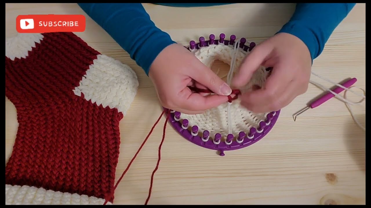How to make/knit Christmas stocking for family & friends. بافتنی جورابه کریسمس