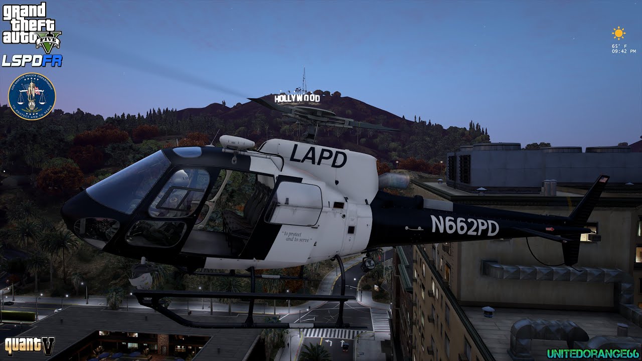 GTA V - LSPDFR 0.4.9🚔 - QuantV - LSPD/LAPD - Air Unit Patrol - Vehicle Pursuits - 4K