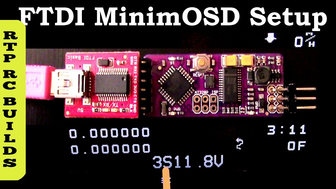 Ardupilot MinimOSD Setup with Config Tool and FTDI USB Adapter, EZUHF Setup - XUAV Mini Talon Part 5