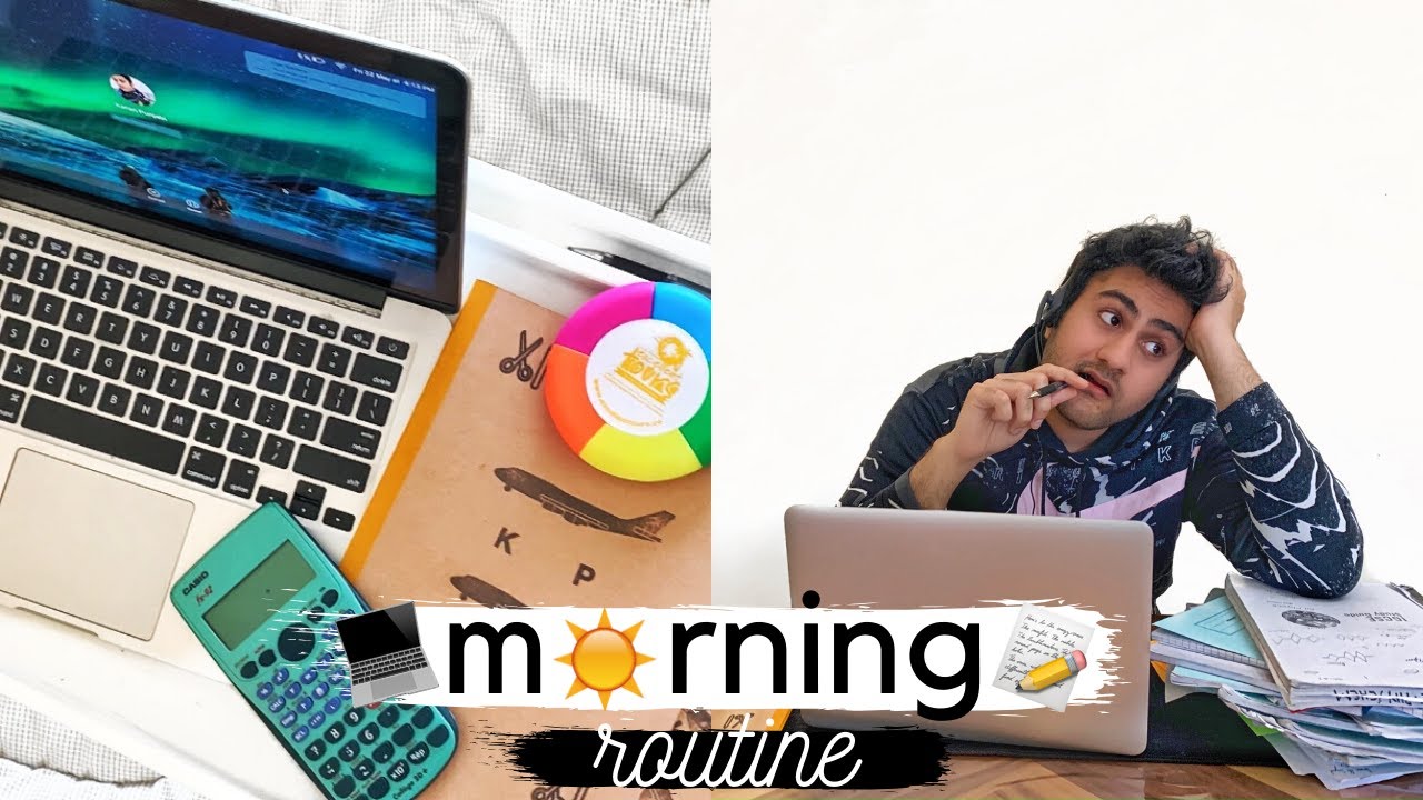online exams morning routine + study with me *quarantine*