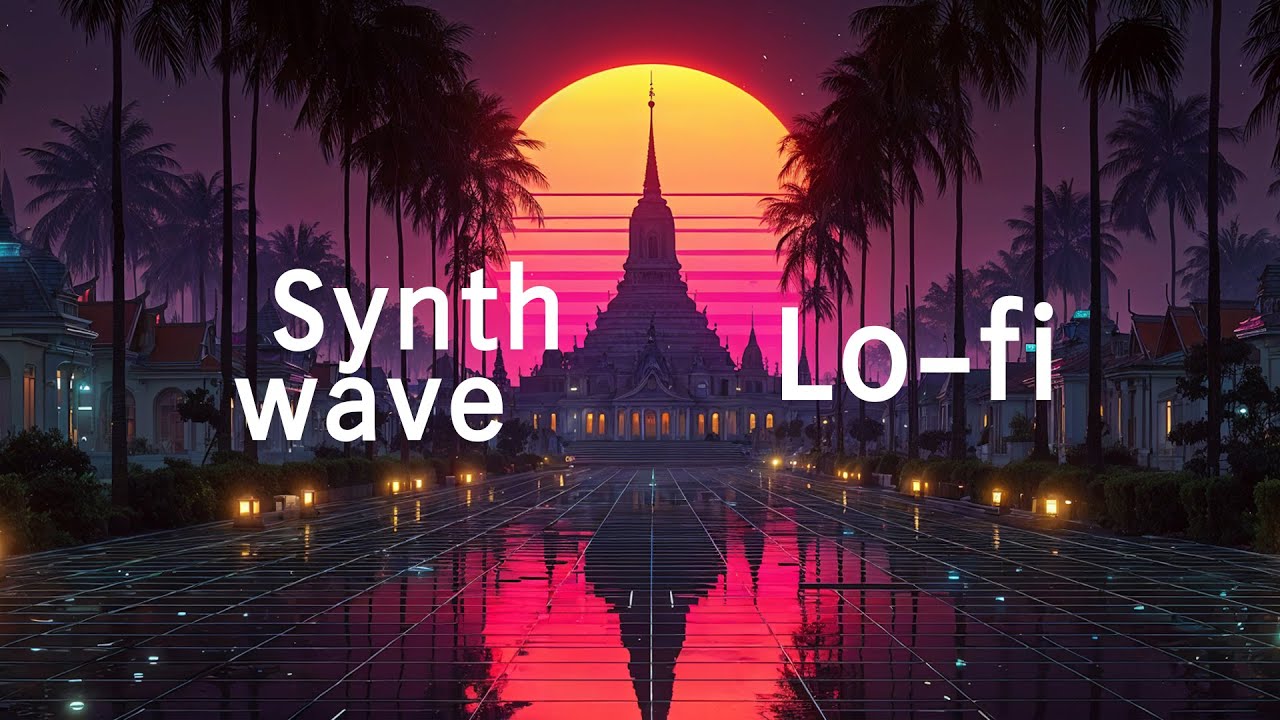 Midnight Monk : Lo-fi Synthwave over Thai Temple #lofi #lofibeats #synthwave