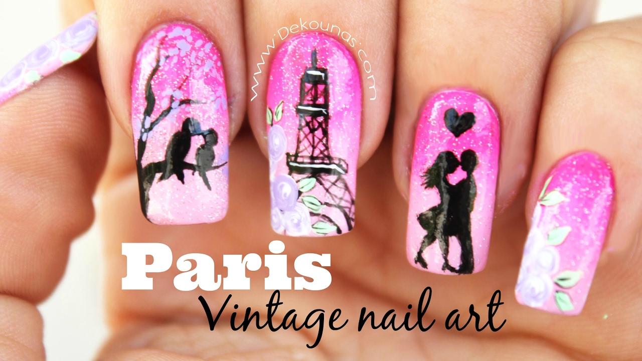Decoración de uñas Paris vintage - Paris Vintage nail art