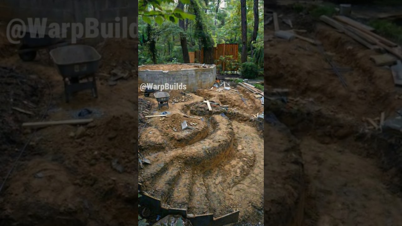 Women Build a Dream Forest Patio with Gazebo | Timelapse #shorts #landscaping #timelapse