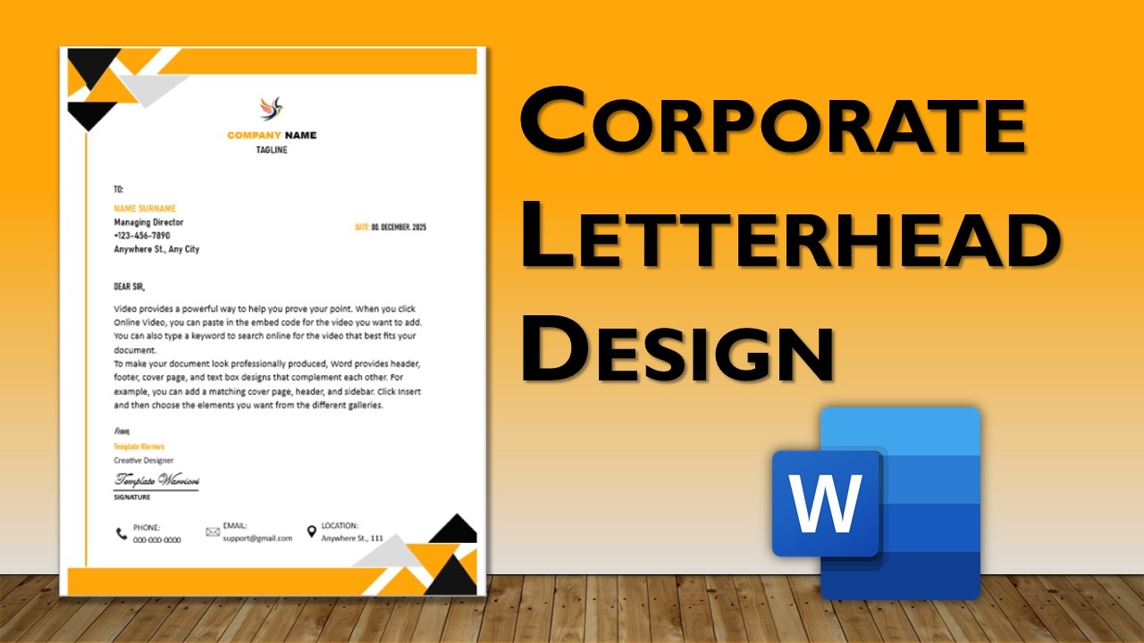 Шаблон фирменного бланка в MS Word