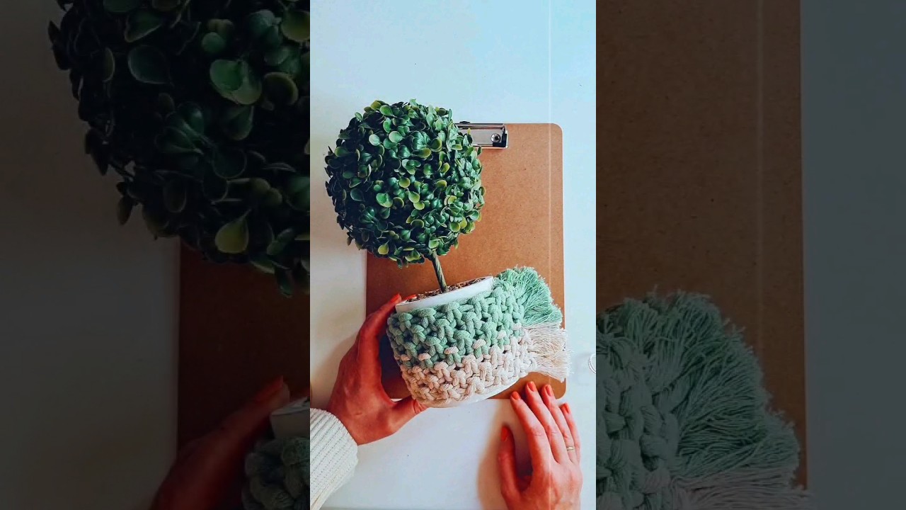 SUPER FAST MACRAME BASKET|Knotted plant pot #macrametutorial #greece #greekdesigner #macrame #plants