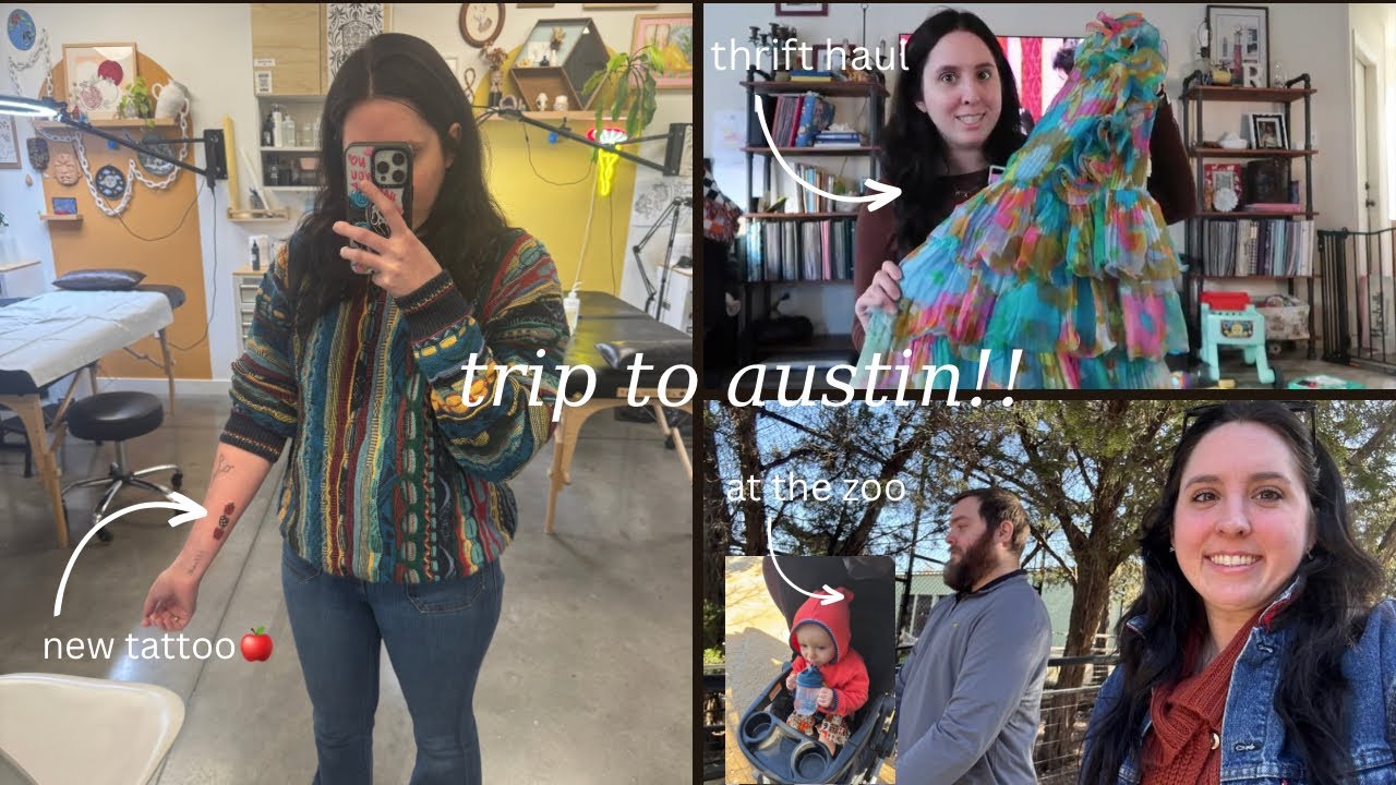going to austin for the weekend | getting a tattoo + going to the zoo & thrifting 