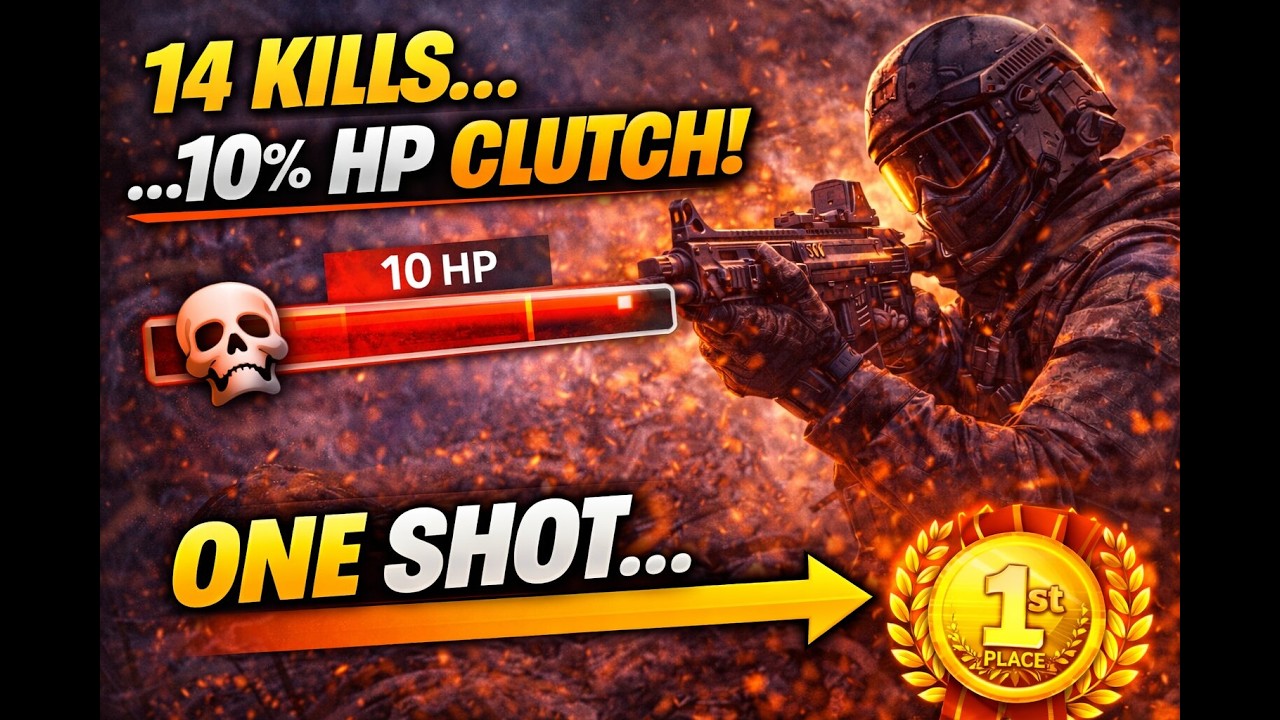 14 Kills… 10% HP CLUTCH for the WIN 😱🔥 - Highlights