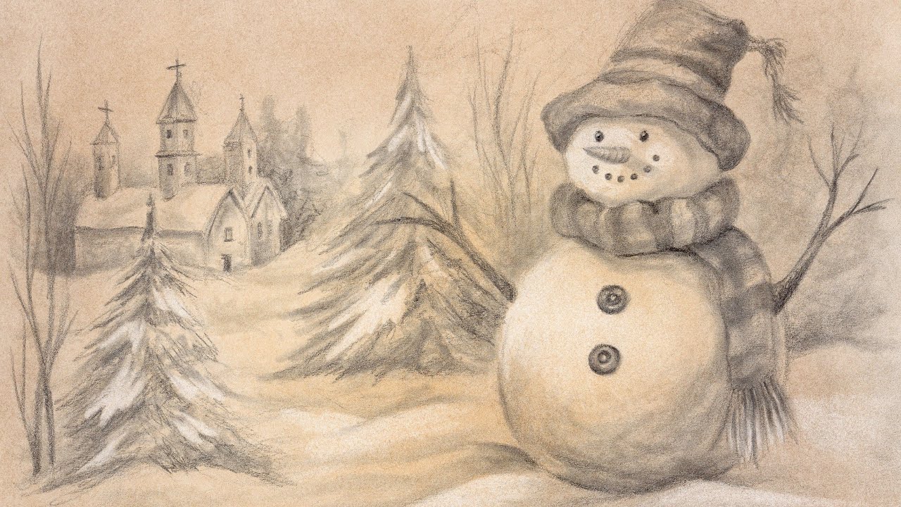 How to Draw a Snowman Winter Wonderland