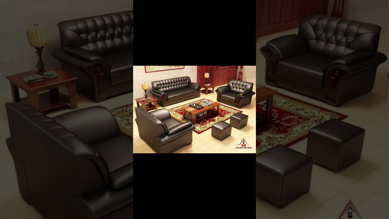 Sofa kulit asli# Sofa tamu minimalis# sofa kulit kayu jati