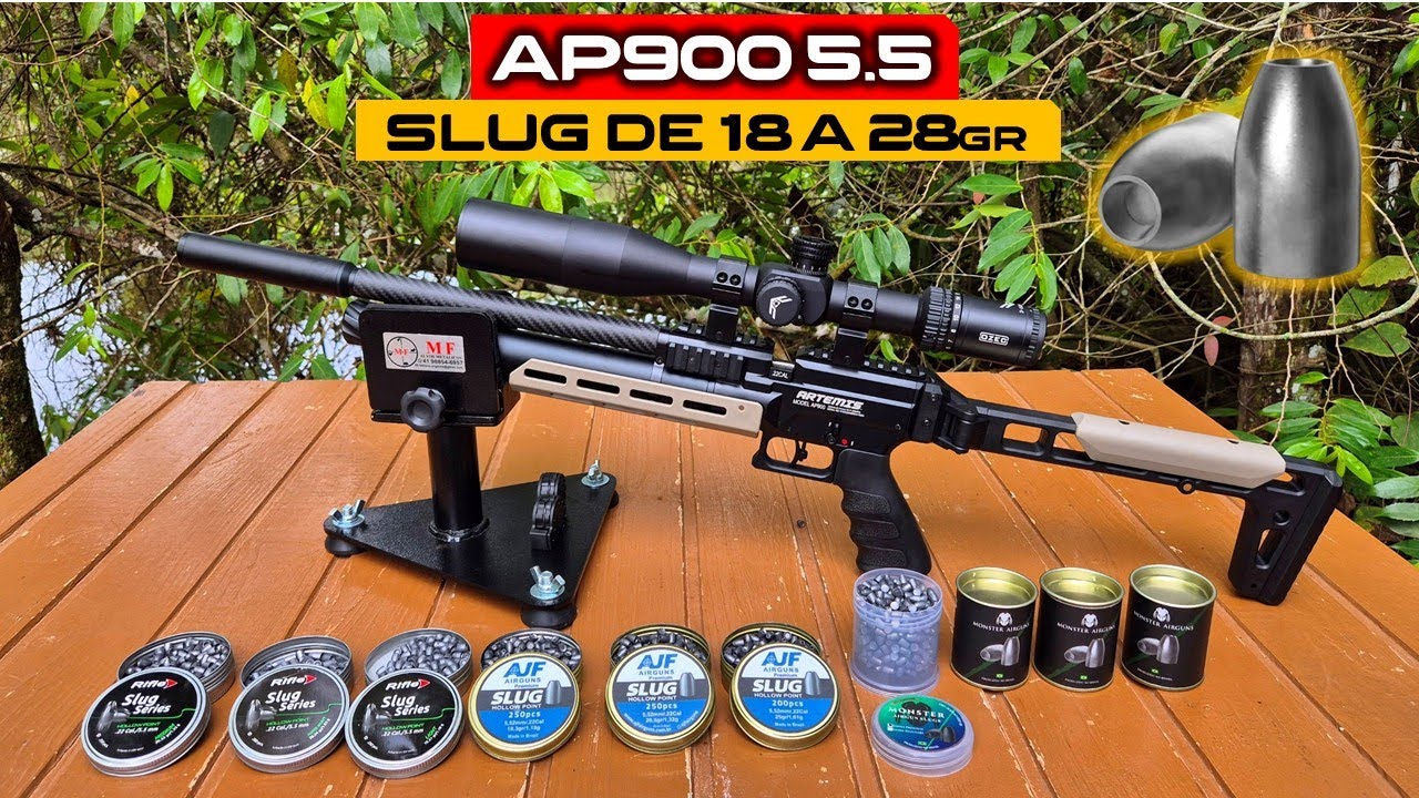 TESTES COM SLUG NA CARABINA AP900 EXPLORER 5.5