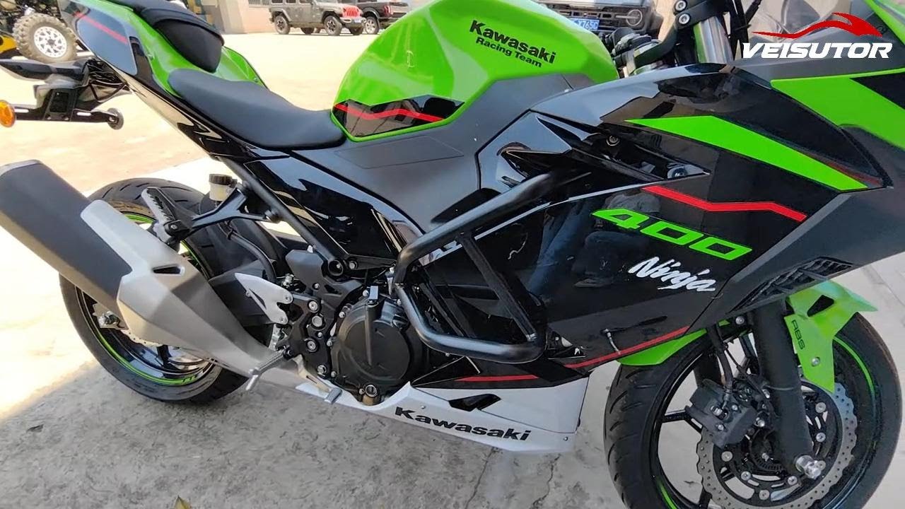 Installation of engine guard bumper crash bars for kawasaki ninja 400 250 2018-2024